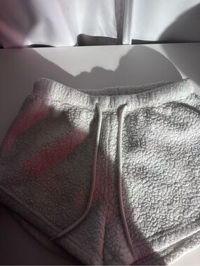 Ardene White Sherpa Athletic Lounge Shorts